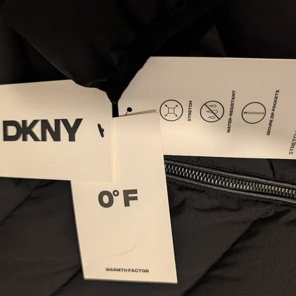 DKNYC Women's Quilted Black Puffer Coat - Picture 11 of 12